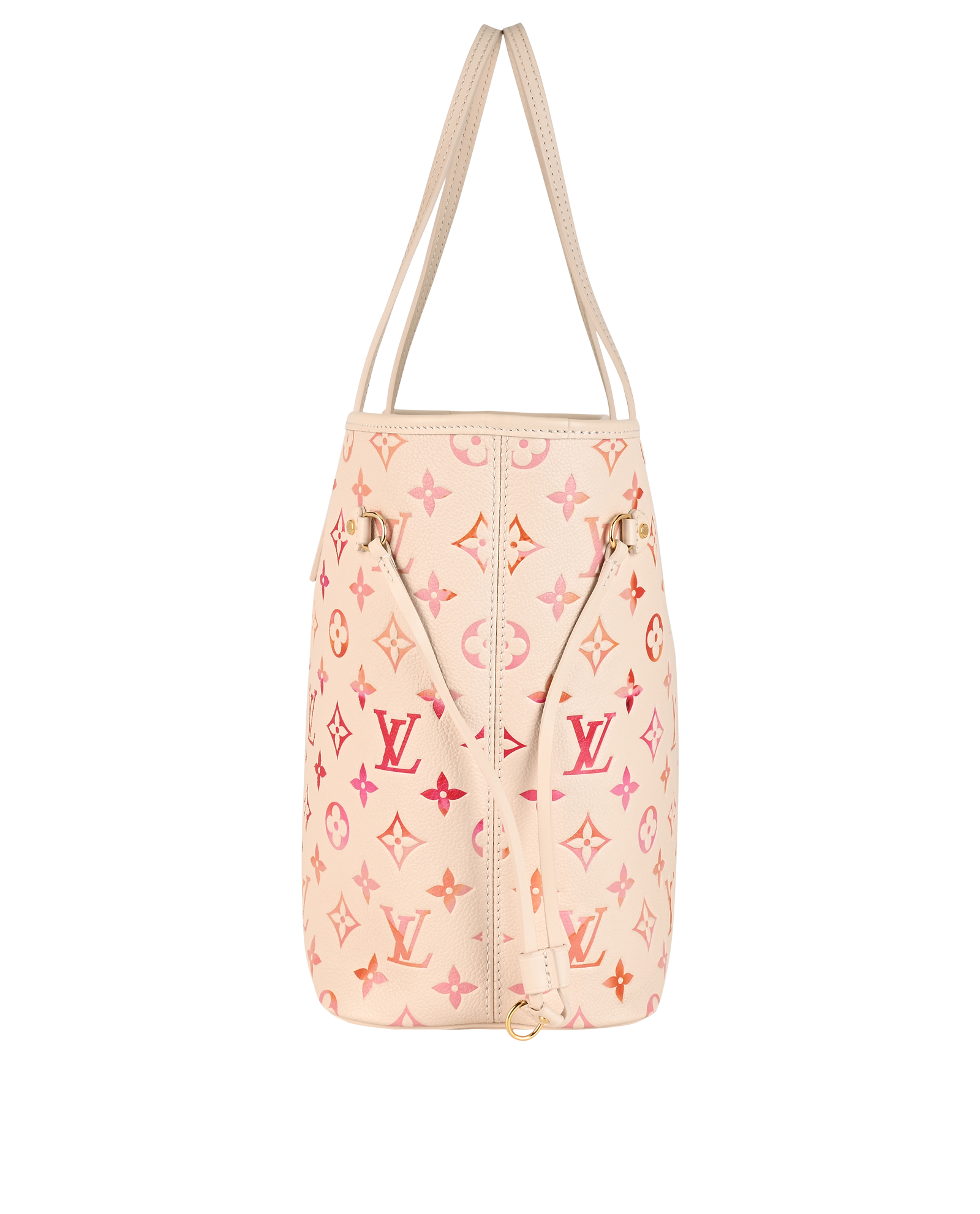 Neverfull Sunrise Aquarelle MM, &pound;1,850, Handbags, Pink/White, Leather, Side view